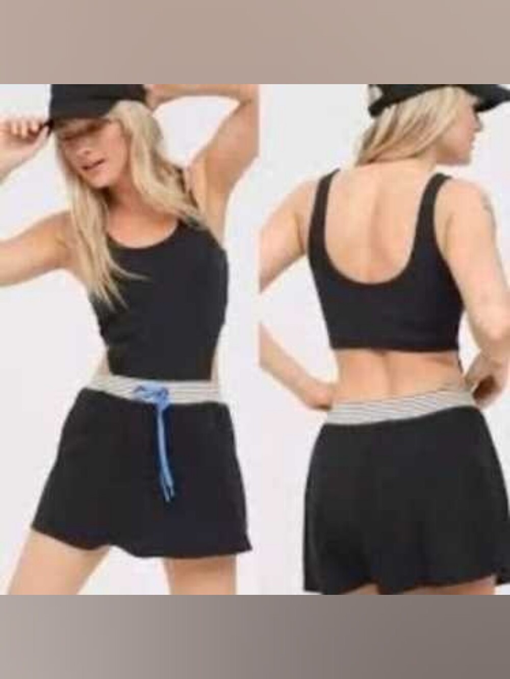 Aerie Ribbed Cut Out Romper Workout Dress.